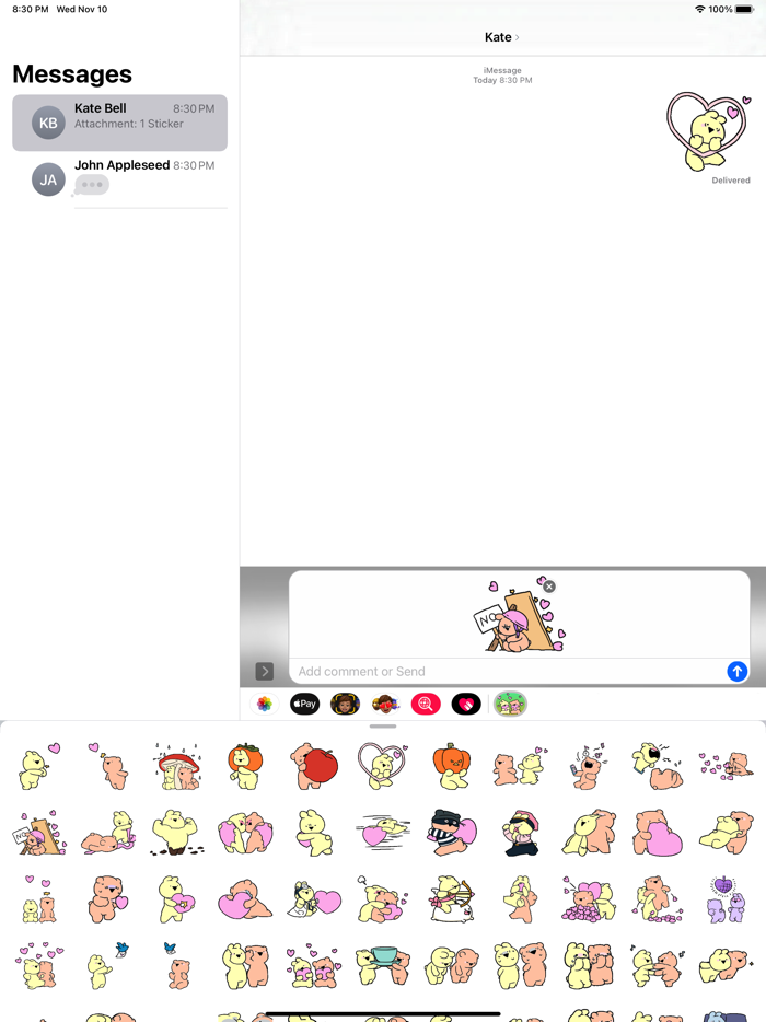 Bear  Rabbit 3 Stickers pack