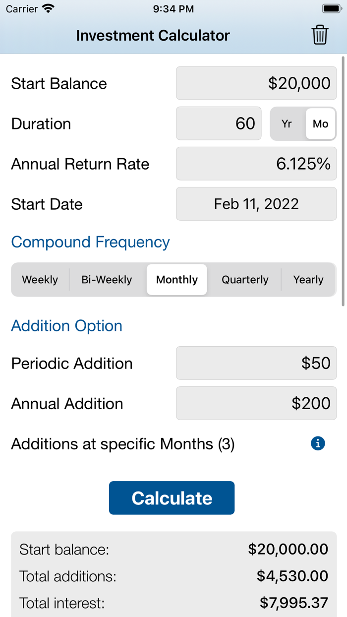Investment - Compound Interest