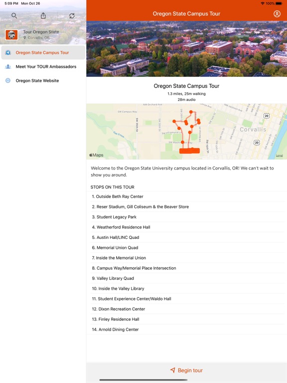 Oregon State Campus Tour screenshot 2