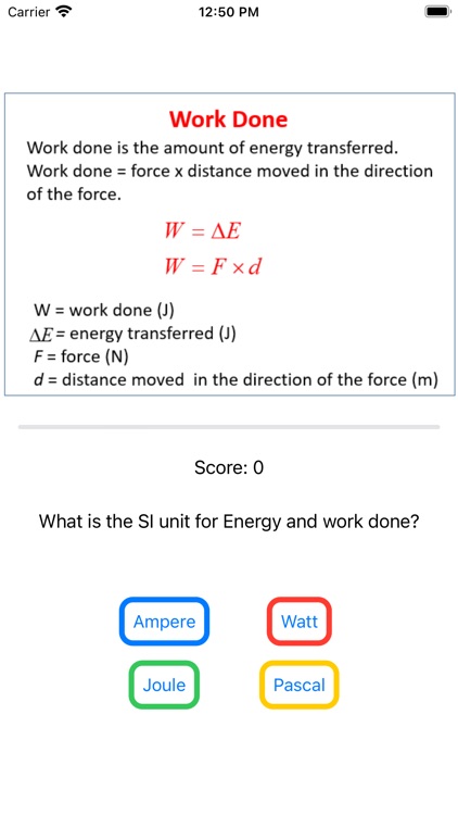 Energy - Work Done