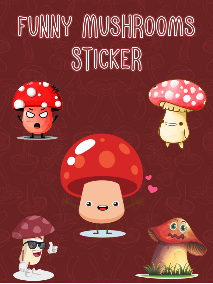 Funny Mushrooms Stickers