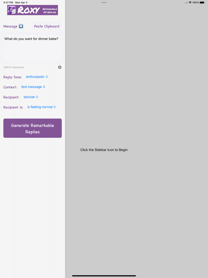 Roxy AI - Remarkable Reply Bot