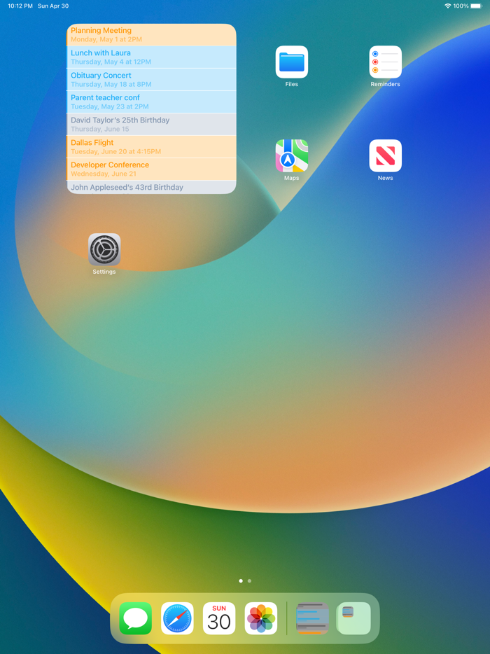 Upcoming Events Widget