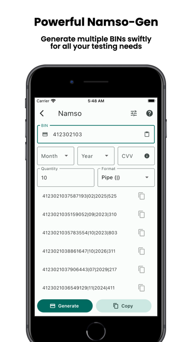 Screenshot #1 pour BinManager: BIN Generator