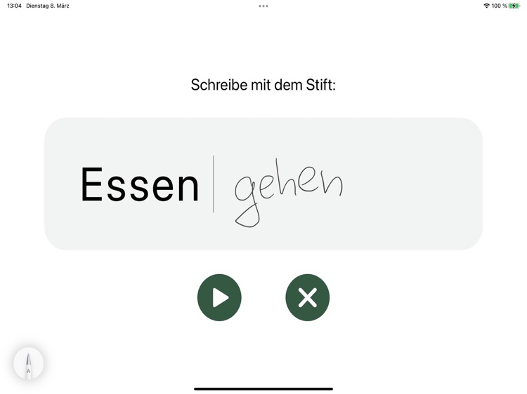 Apraxie - Schrift zu Sprache