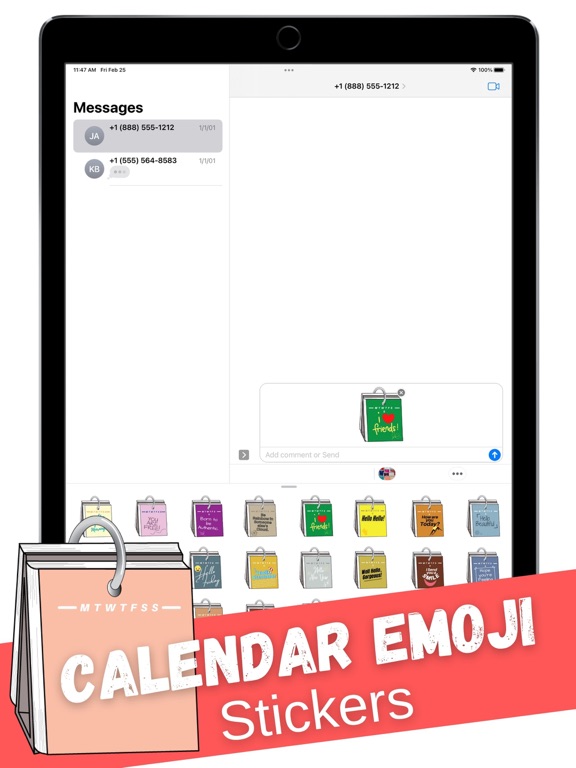 Calendar emoji stickers screenshot 2