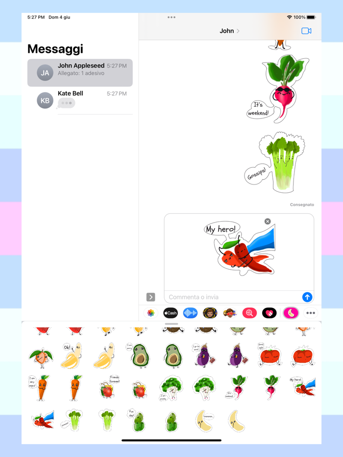 chatty fruit stickers