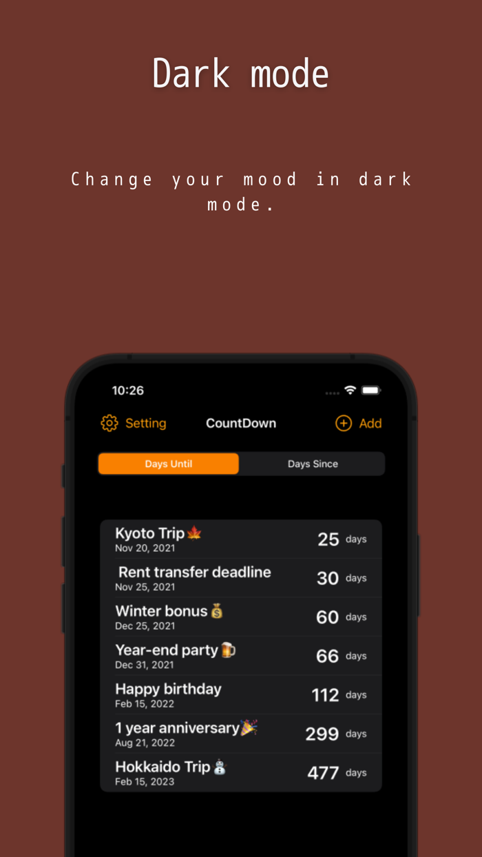 Memory days CountUp/CountDown