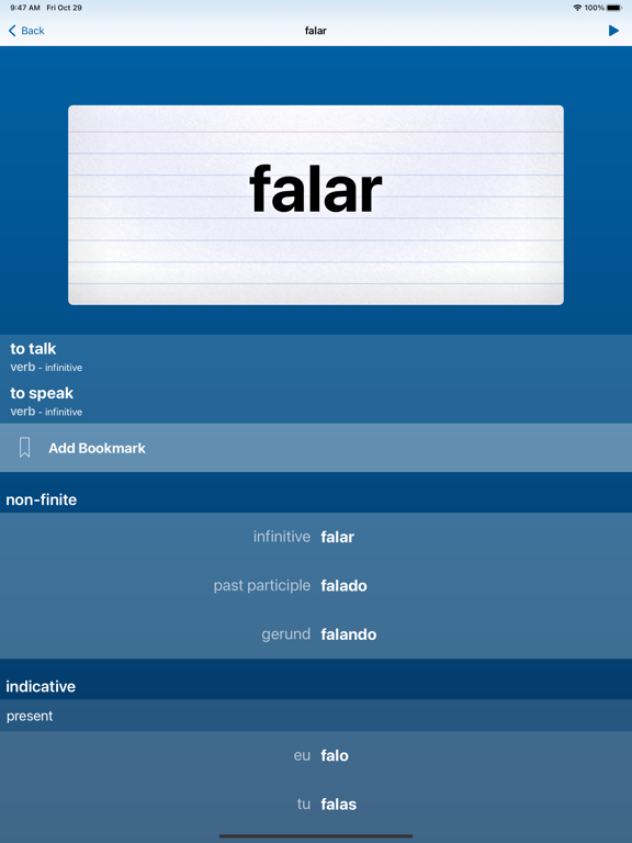 Portuguese Verbs Trainer screenshot 2