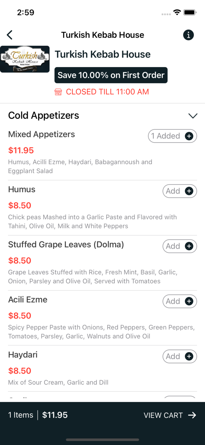 Turkish Kebab House Restaurant