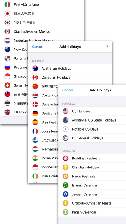US Holidays - cals with flags screenshot-0