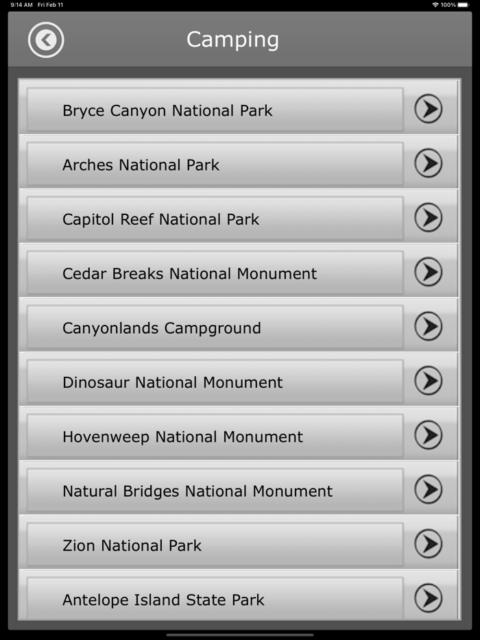 Utah - Camping  Trails,Parks