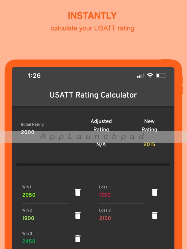 overeenkomst Valkuilen slikken USATT Rating Calculator on the App Store