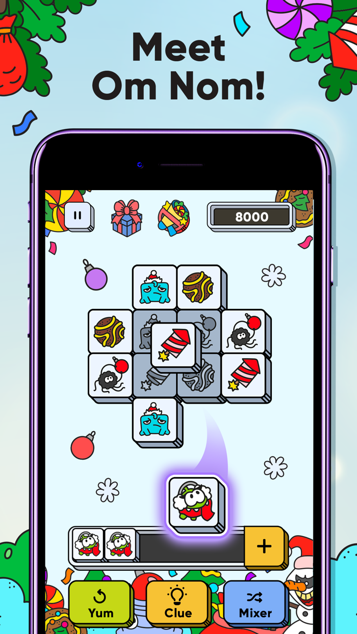 Om Nom 3 Tiles Matching Game