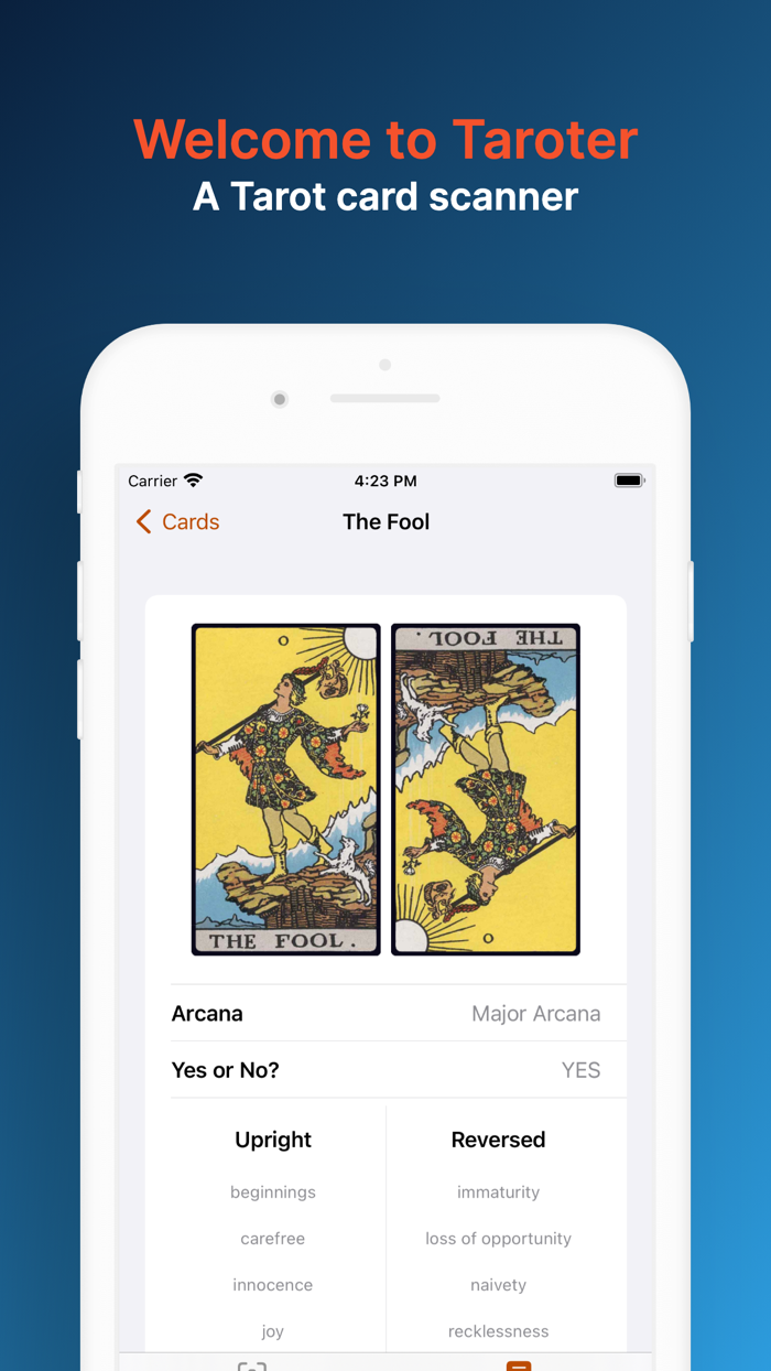 Taroter Tarot Cards Scanner