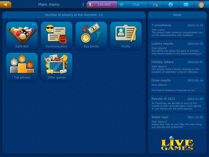 Online Pool LiveGames