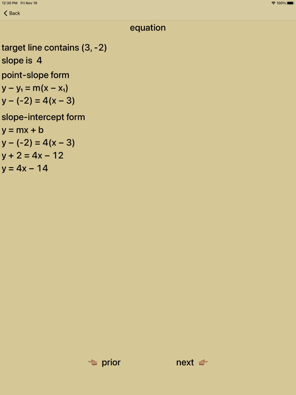 20/20 Straight Line Equations Screenshots