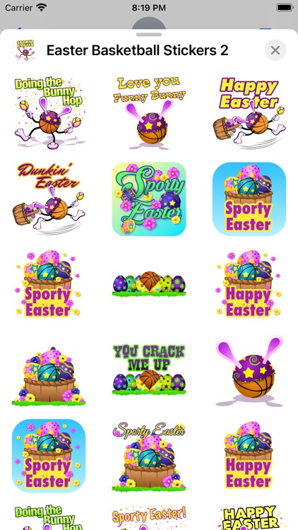 Easter Basketball Stickers