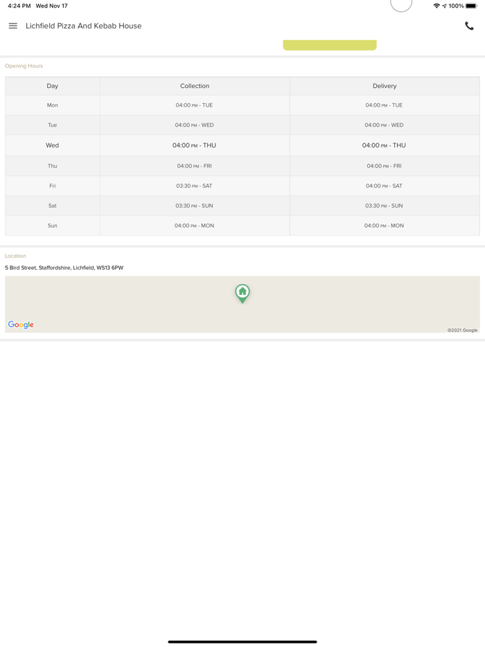 Lichfield Pizza  Kebab House