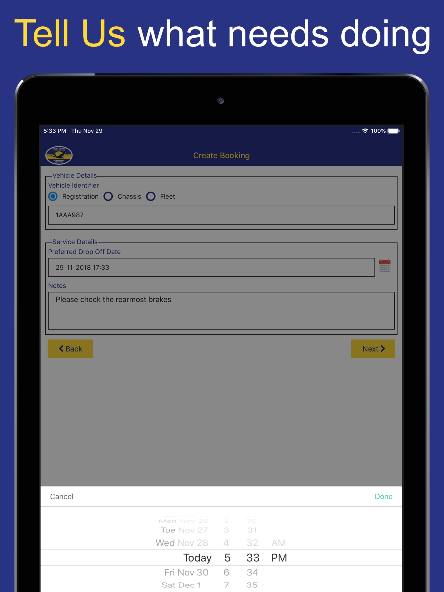 Truck Centre WA - Booking App screenshot 4