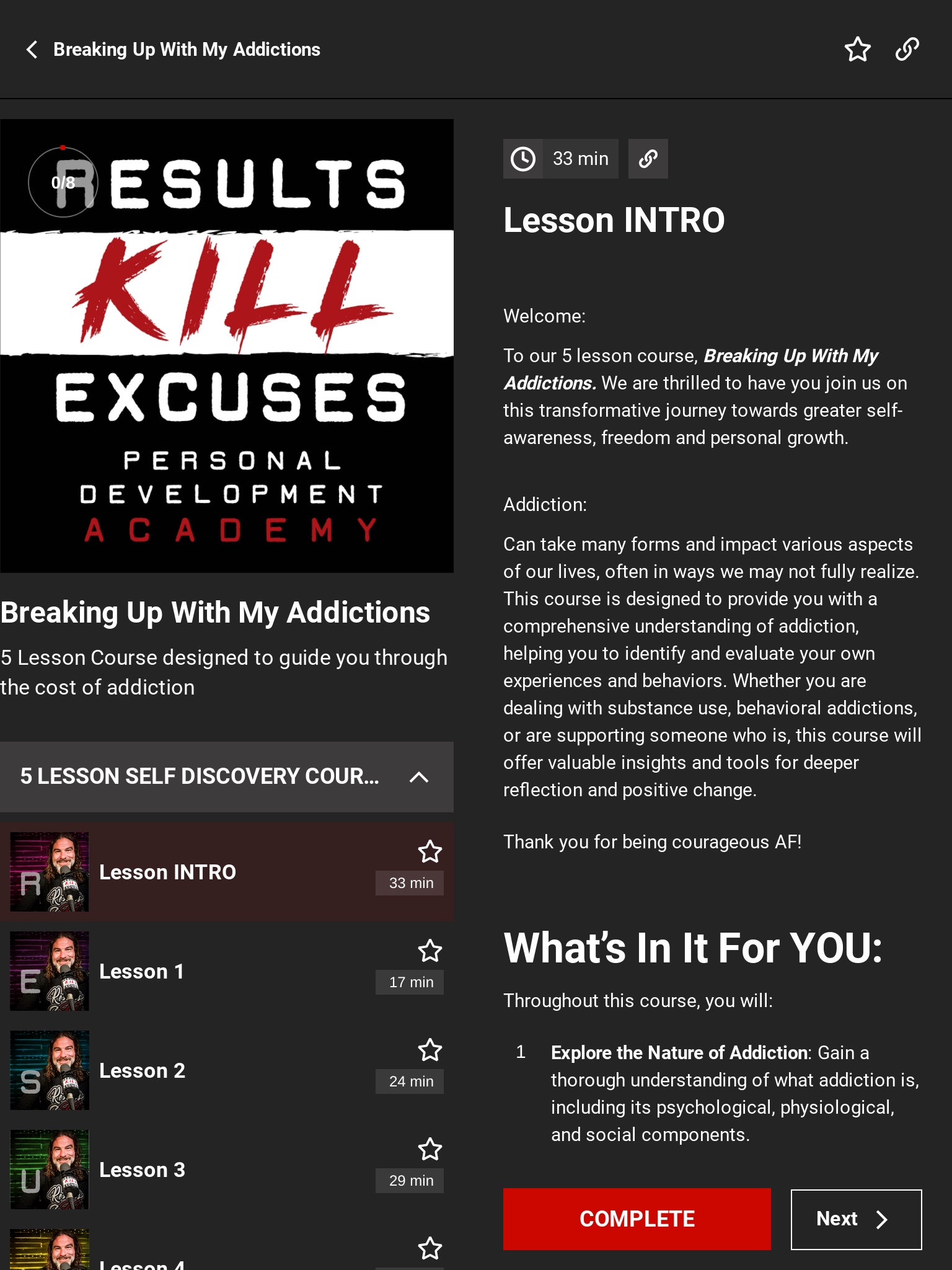 Results Kill Excuses screenshot 3