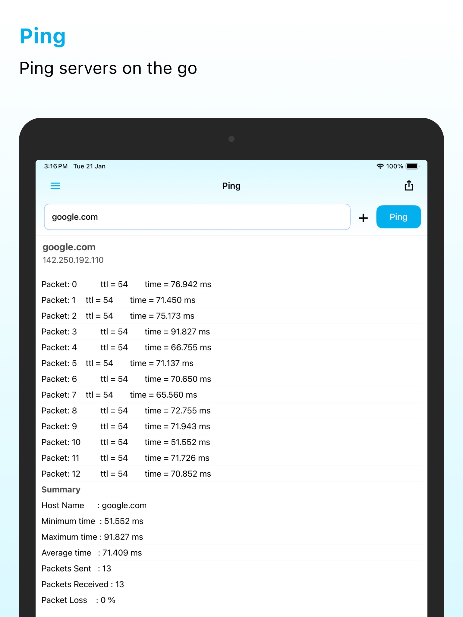 ManageEngine Ping Tool screenshot 2
