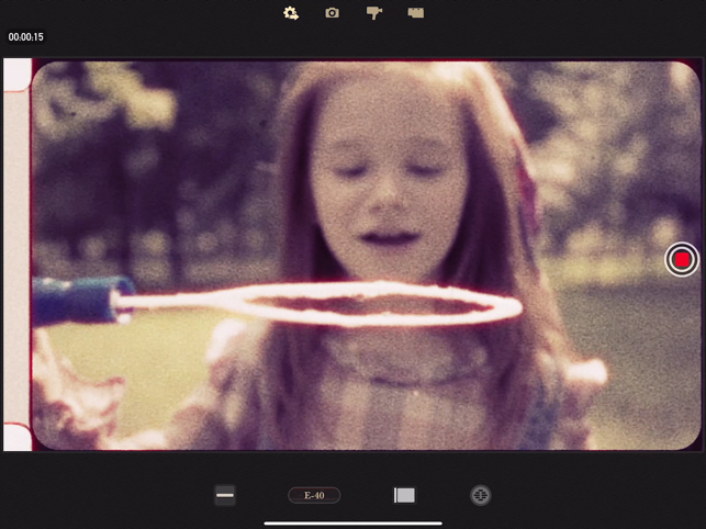Captură de ecran cu camera vintage de 8 mm
