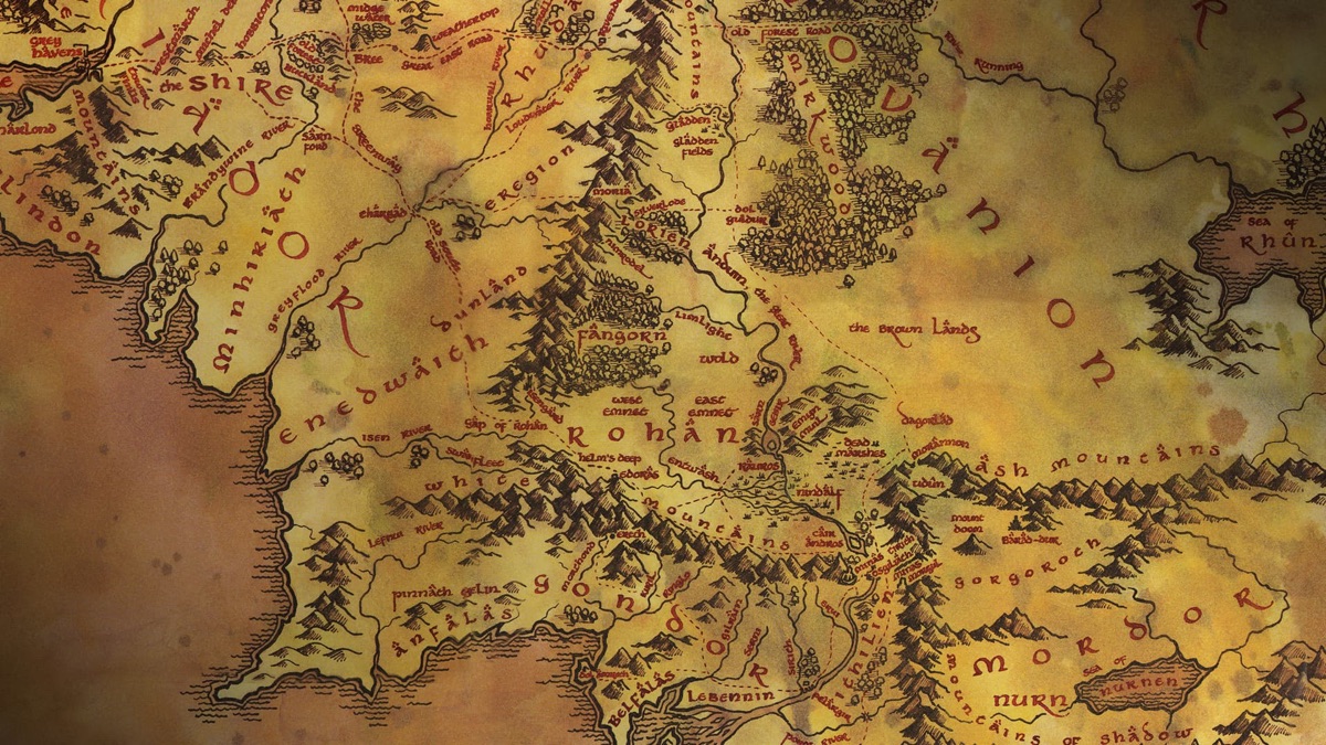 middle earth map wallpaper